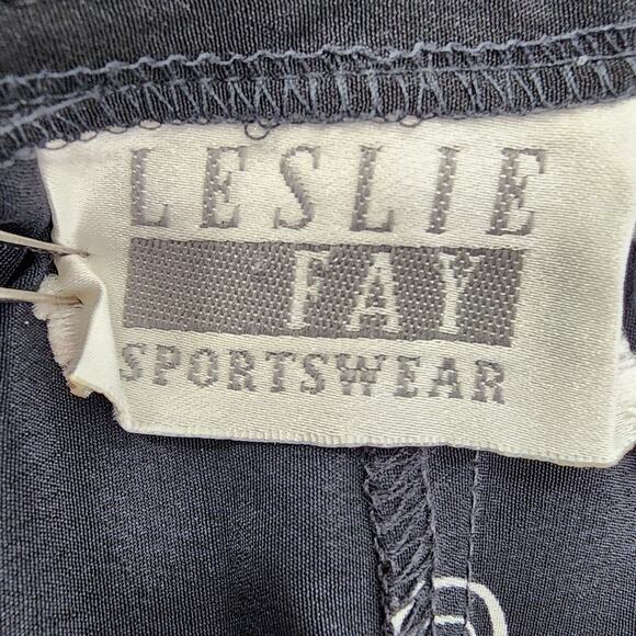 Vintage Leslie Fay Pants Womens 14 Black White Geometric Crop Wide Leg Culottes - Picture 5 of 12